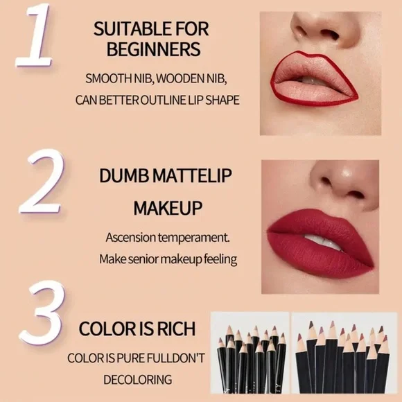 Cosmetics Lipstick Liner Set : pencils. 24pcs - Picture 7 of 9